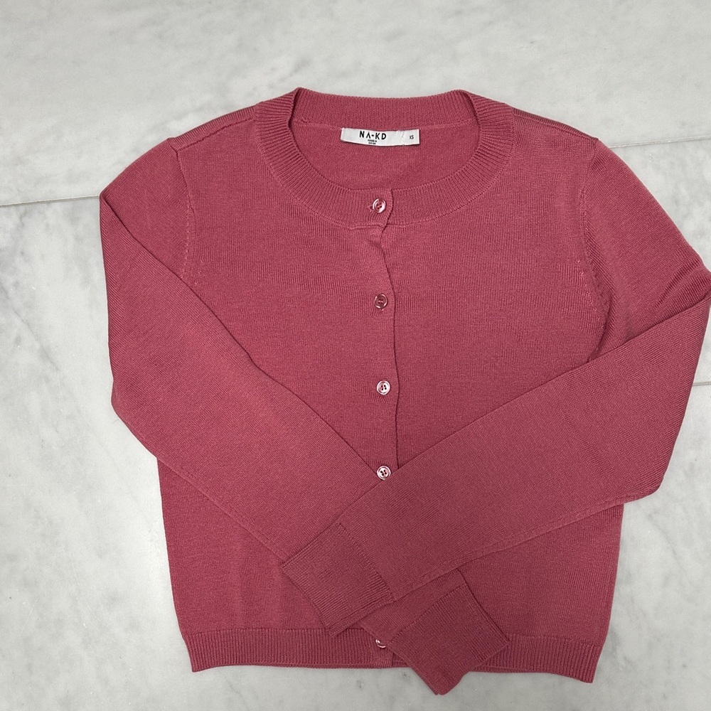 NA-KD Women's Pink Knit Cardigan